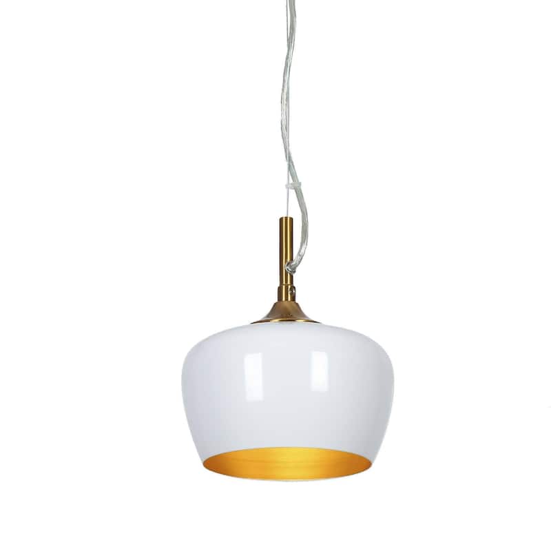 Modern Farmhouse Black Gold 1-Light Pendant Light Dome Island Lights for Dining Room