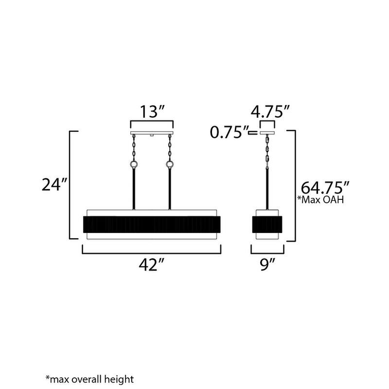 Maxim 12815OF Seacliff 5 Light 9" Wide Linear Pendant