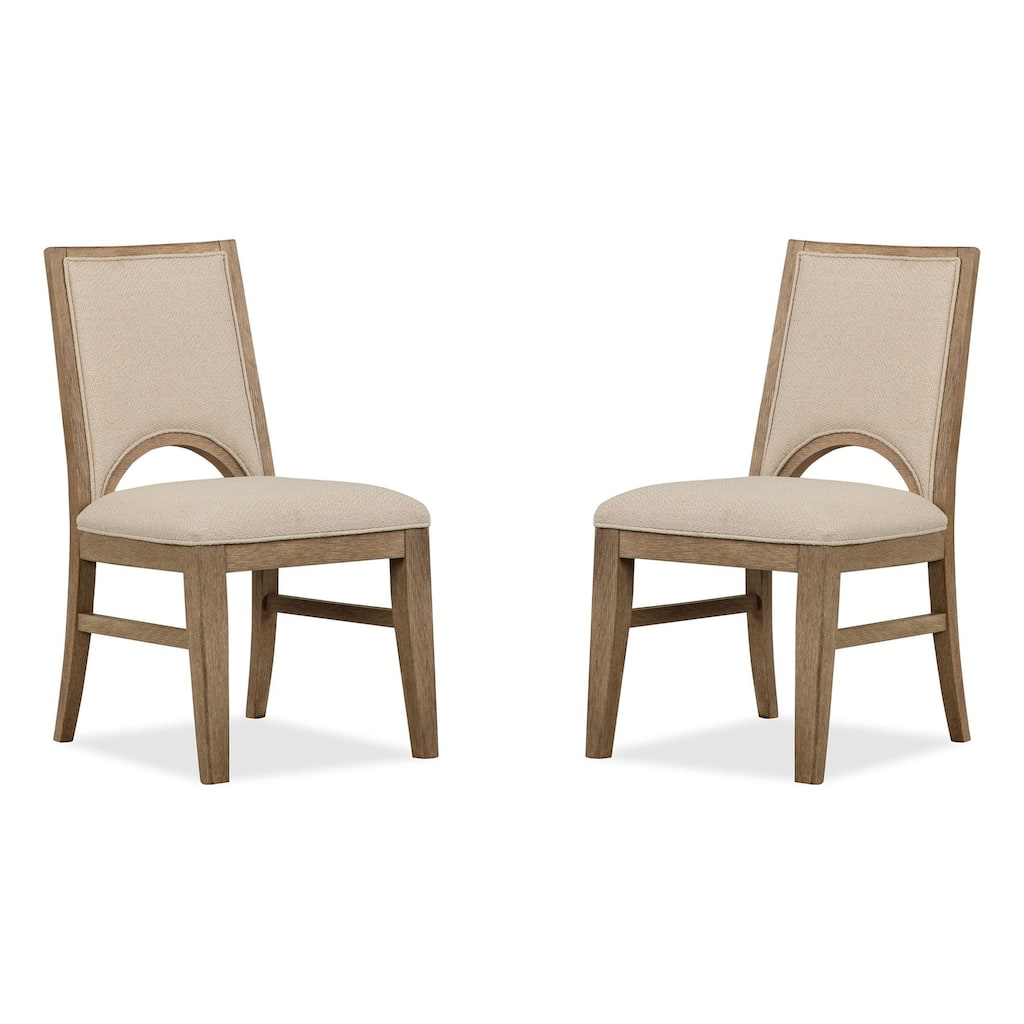 Magnussen Home Tristan Swiss Coffee Upholstered Side Chair Two Pack - 19.75''W x 24.19''D x 36''H