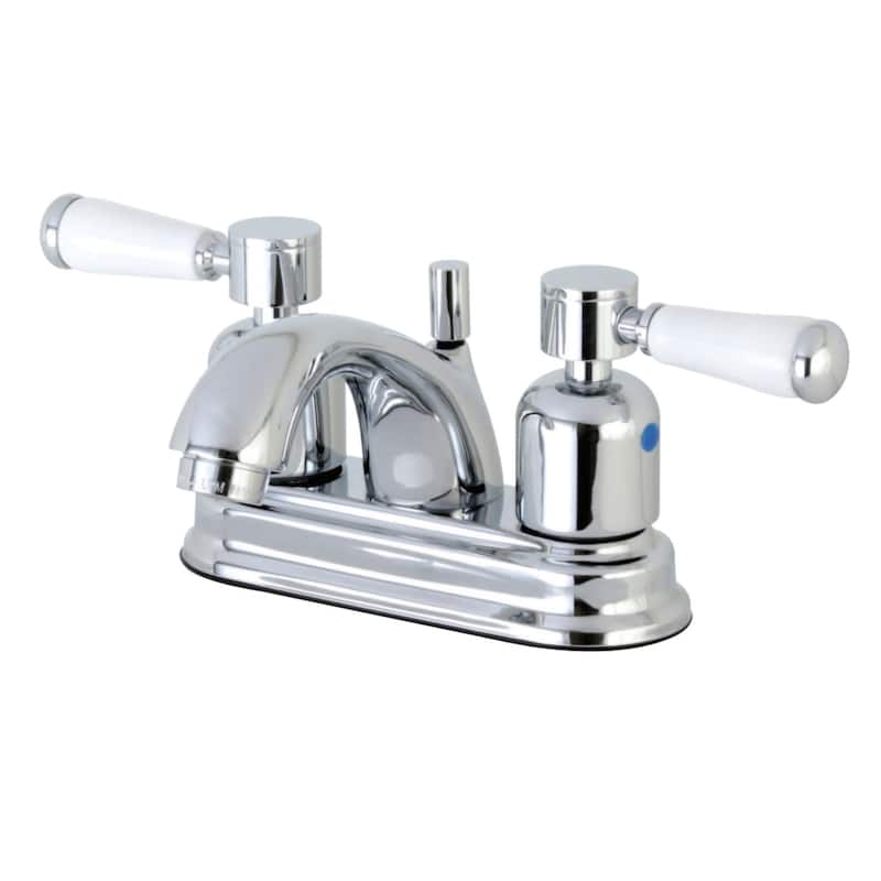 Kingston Brass Paris 1.2 GPM Centerset Bathroom Faucet with Porcelain - Polished Chrome