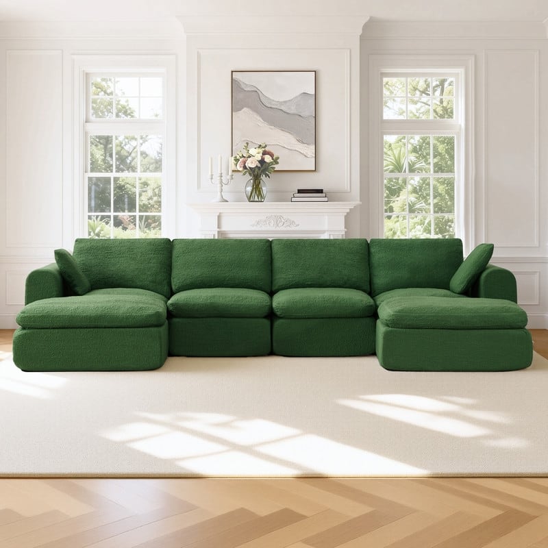 Spruce & Spring Compressed Modular Sectional Boneless Sofa for Living Room