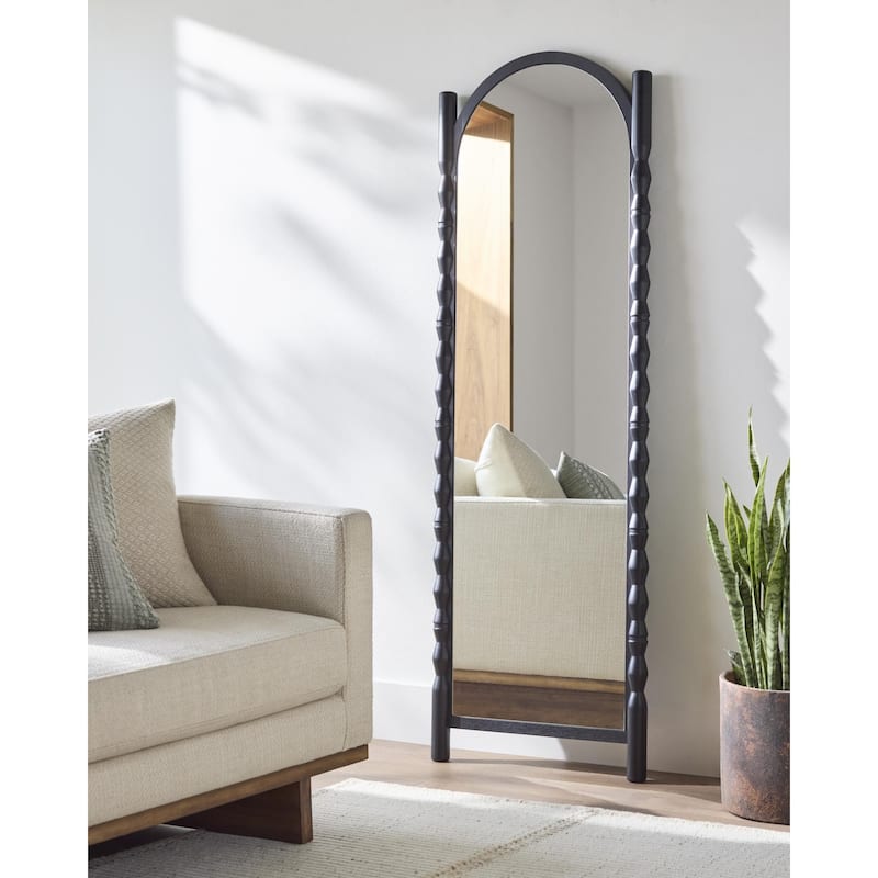 Livabliss Bellinda Global Accent Mirror - 65"H x 22"W x 2"D - Black