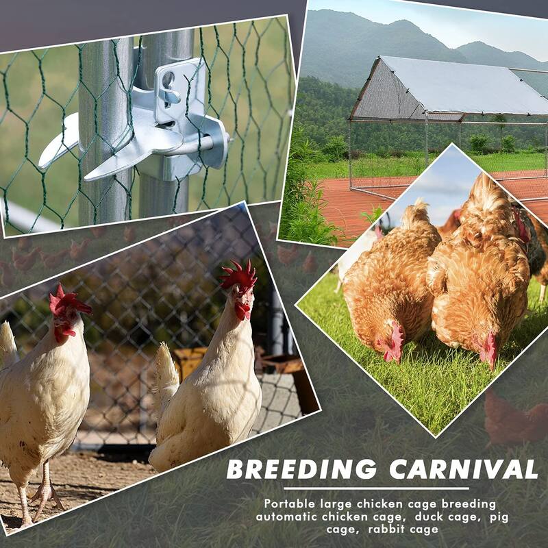 BOSSIN Bold Chicken Coop Run Large Metal Chicken Pen OutdoorPoultry Cage Spire Shape Heavy Duty Walkin for Yard with Waterproof