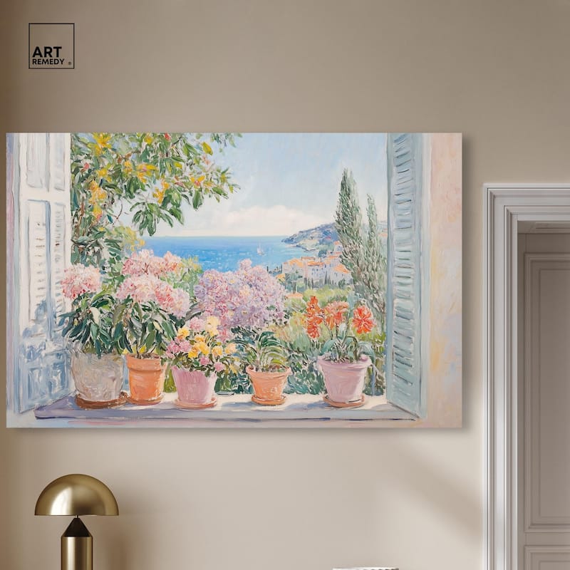 Mediterranean Blooms Canvas by Art Remedy, Gallery Wrapped
