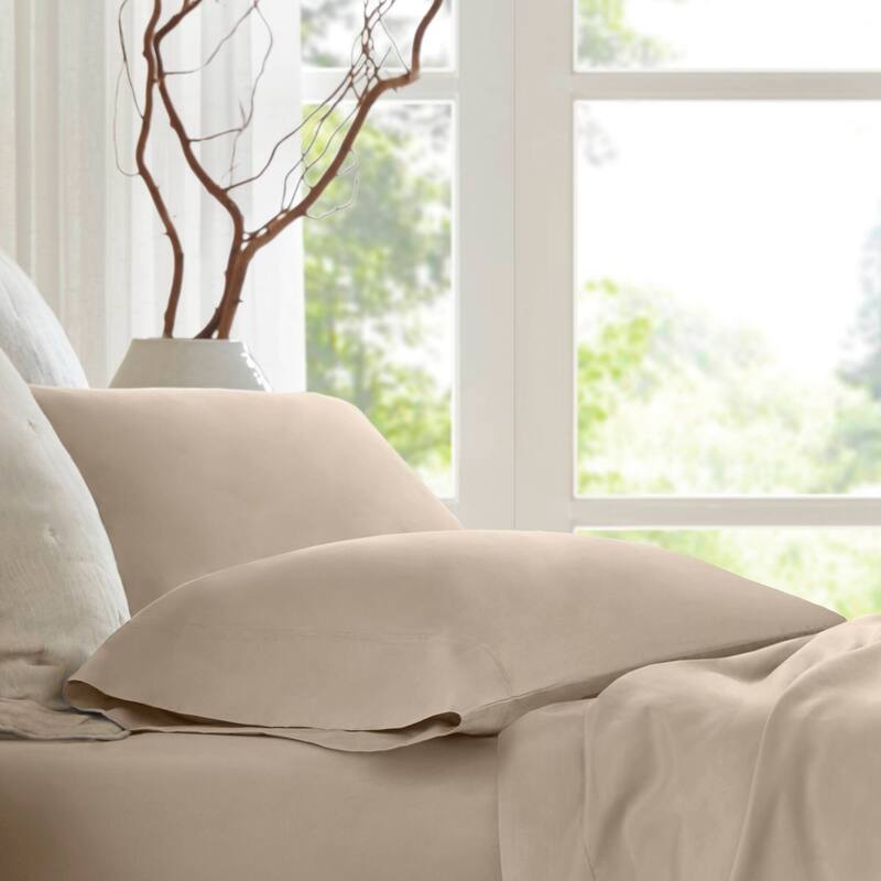 Harbor House 100% Egyptian Cotton Sateen Pillowcase Set - Standard Sham - Linen