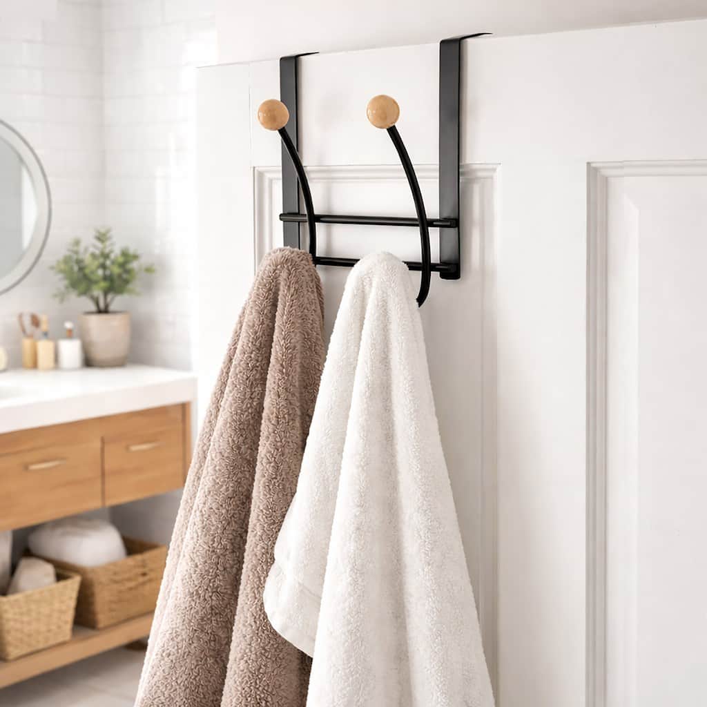 Over The Door Hook Rack with 4 Ball Ends