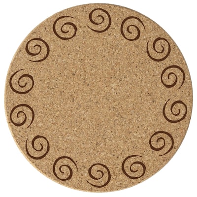 Swirls 4 Pack Absorbent Cork Coaster Made in The USA 4" Round