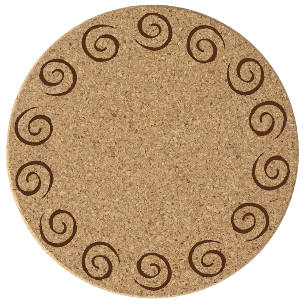 Swirls 4 Pack Absorbent Cork Coaster Made in The USA 4" Round