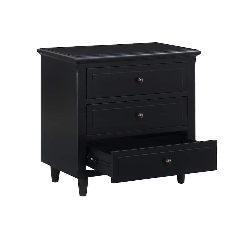 Modern Nightstand with 3 Drawers