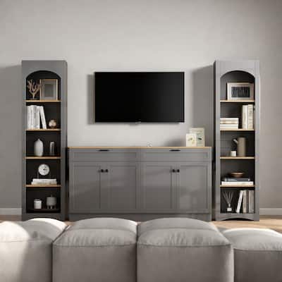 102.3" Display Units - 3-Piece Configurable Set with 6 Adjustable Shelves and Anti-Tip Safety