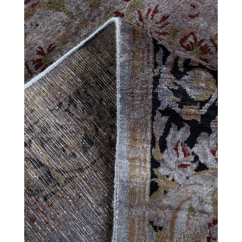 Overton Hand Knotted Wool Vintage Inspired Modern Contemporary Overdyed Purple Area Rug - 4' 7" x 6' 10"