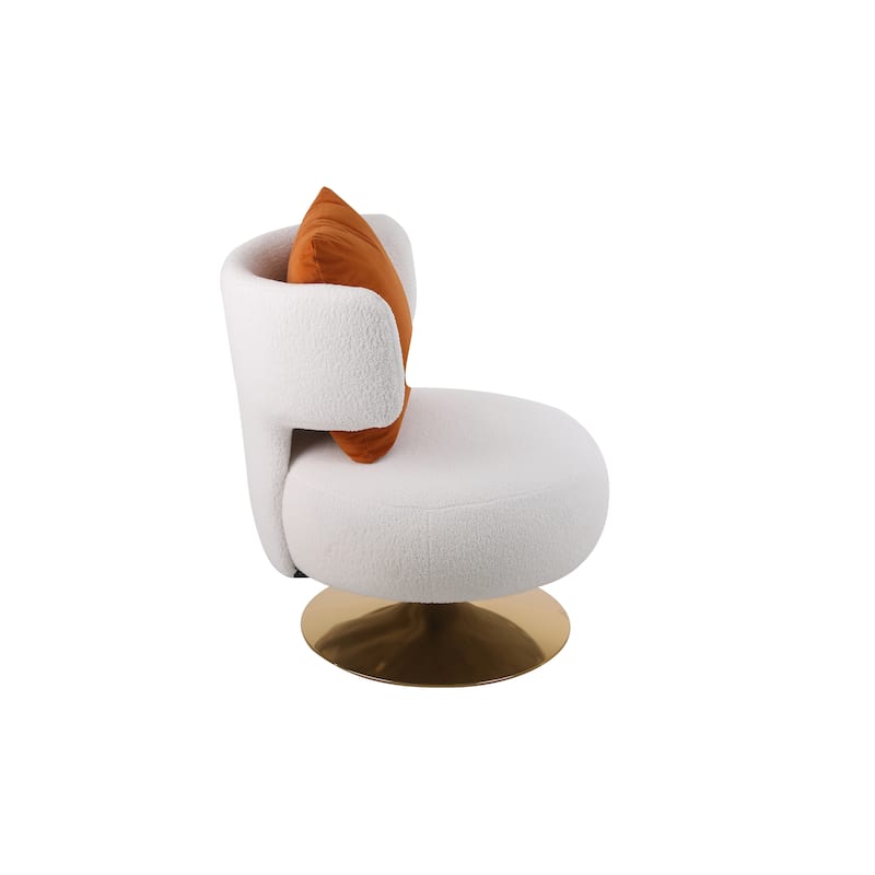 Fabric Swivel Round Barrel Chair