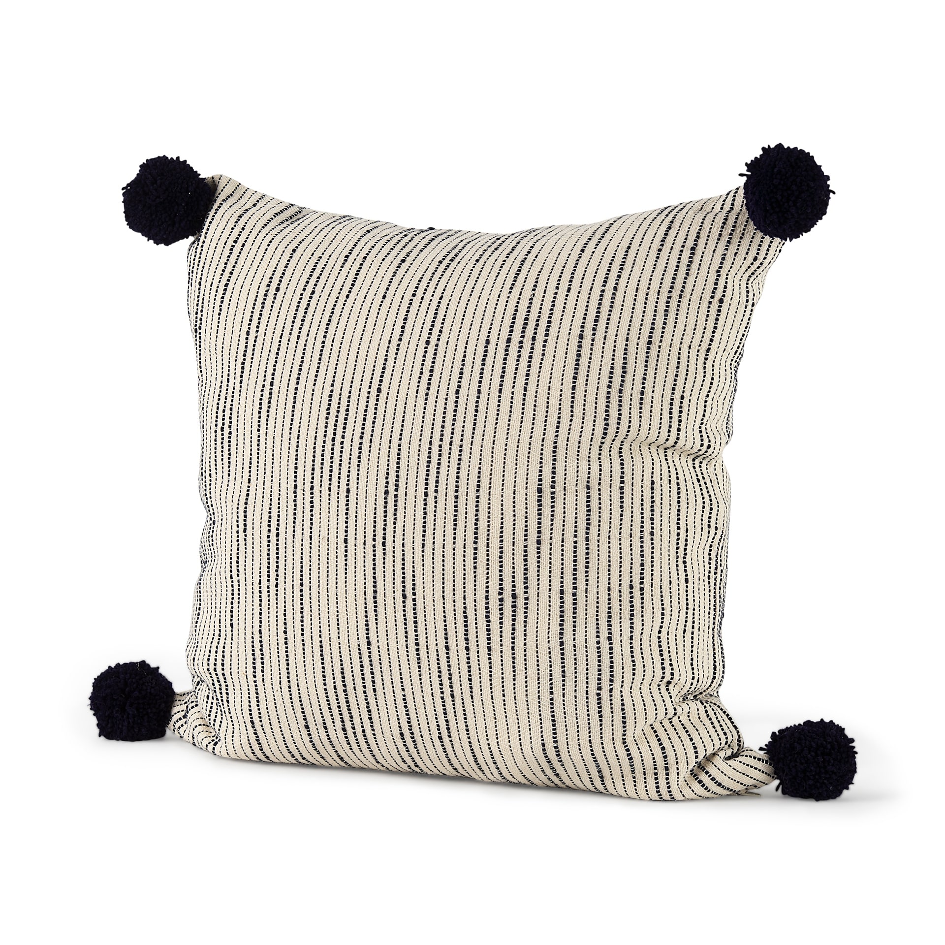 Cream pom pom pillow top