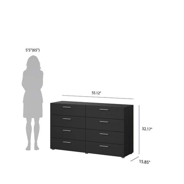 dimension image slide 10 of 12, Porch & Den Angus Space-saving 8-Drawer Double Dresser
