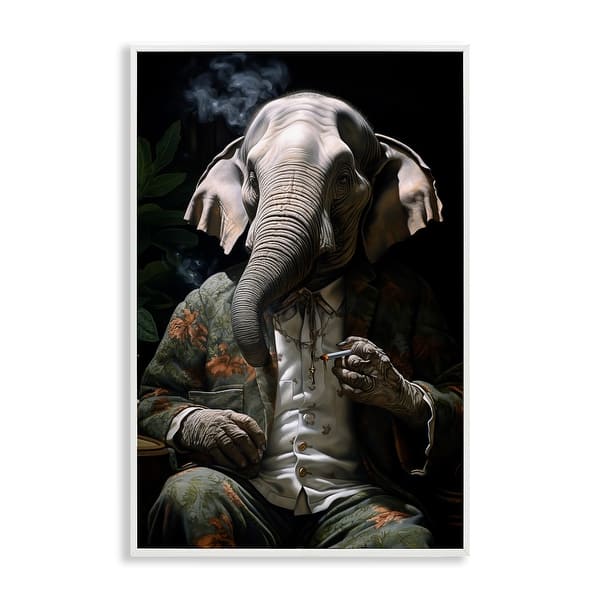 Stupell Elephant Smoking Cigarette Framed Giclee Art Design By r3darch0n -  Bed Bath & Beyond