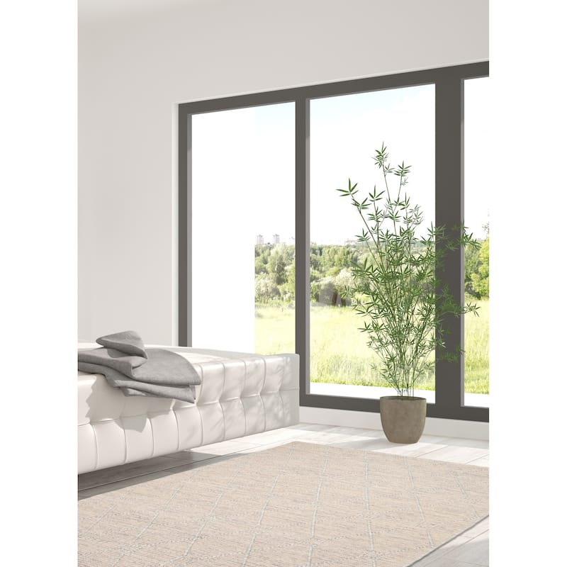 ECARPETGALLERY Braid weave Sienna Tan Wool Rug - 5'5 x 7'3
