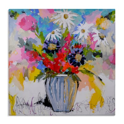 Stupell Bright Clustered Flowers Canvas Wall Art Design By Joan Curtis