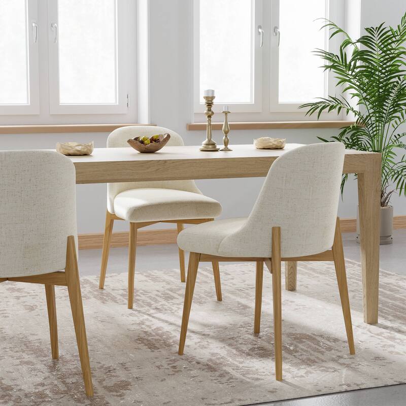 Drum Willin Upholstered Modern Dining Chairs Set of 2
