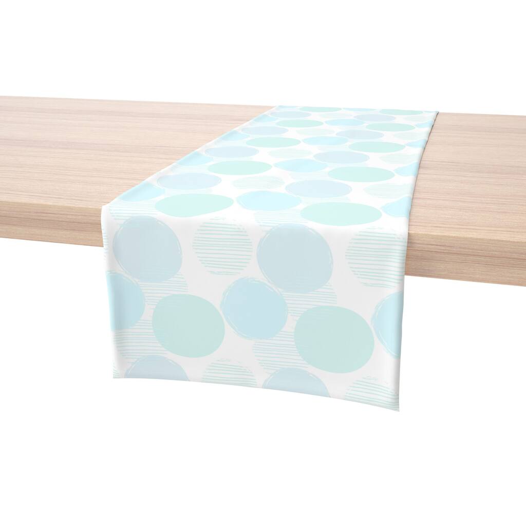 Fabric Textile Products, Inc. Table Runner, 100% Cotton, 16x108", Blue Polka Dot Scribble