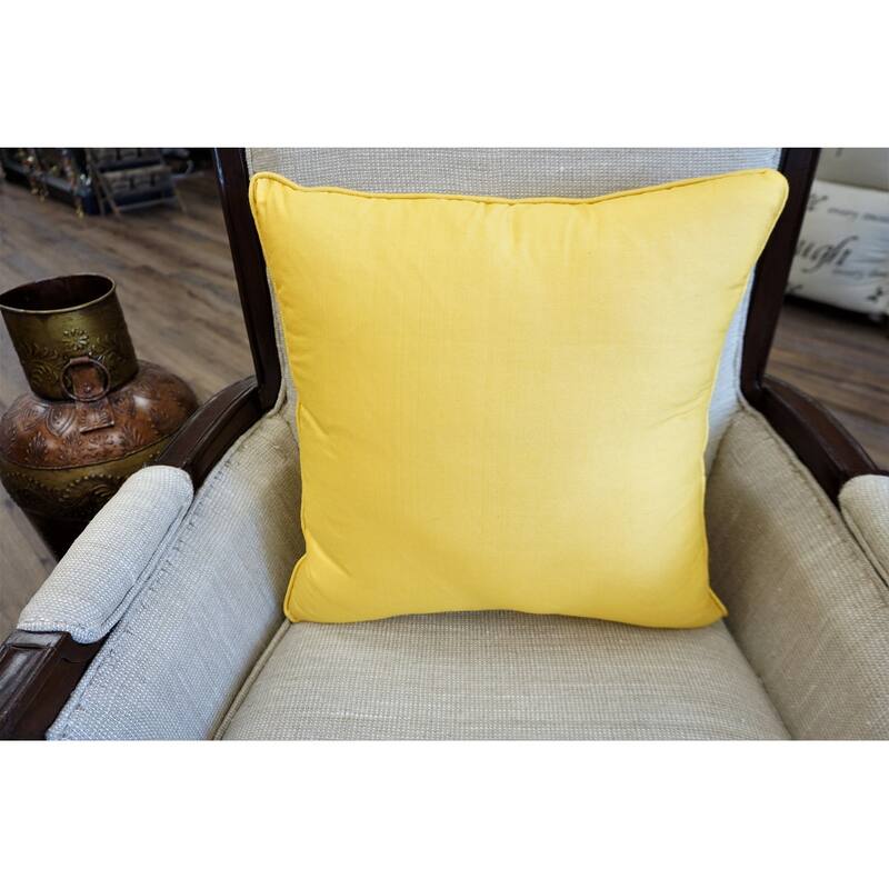 Home&Manor Premium Silk Throw Pillow 18" Yellow