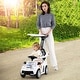 preview thumbnail 1 of 6, 3 in 1 Ride On Push Car Stroller Walking Toy with Canopy