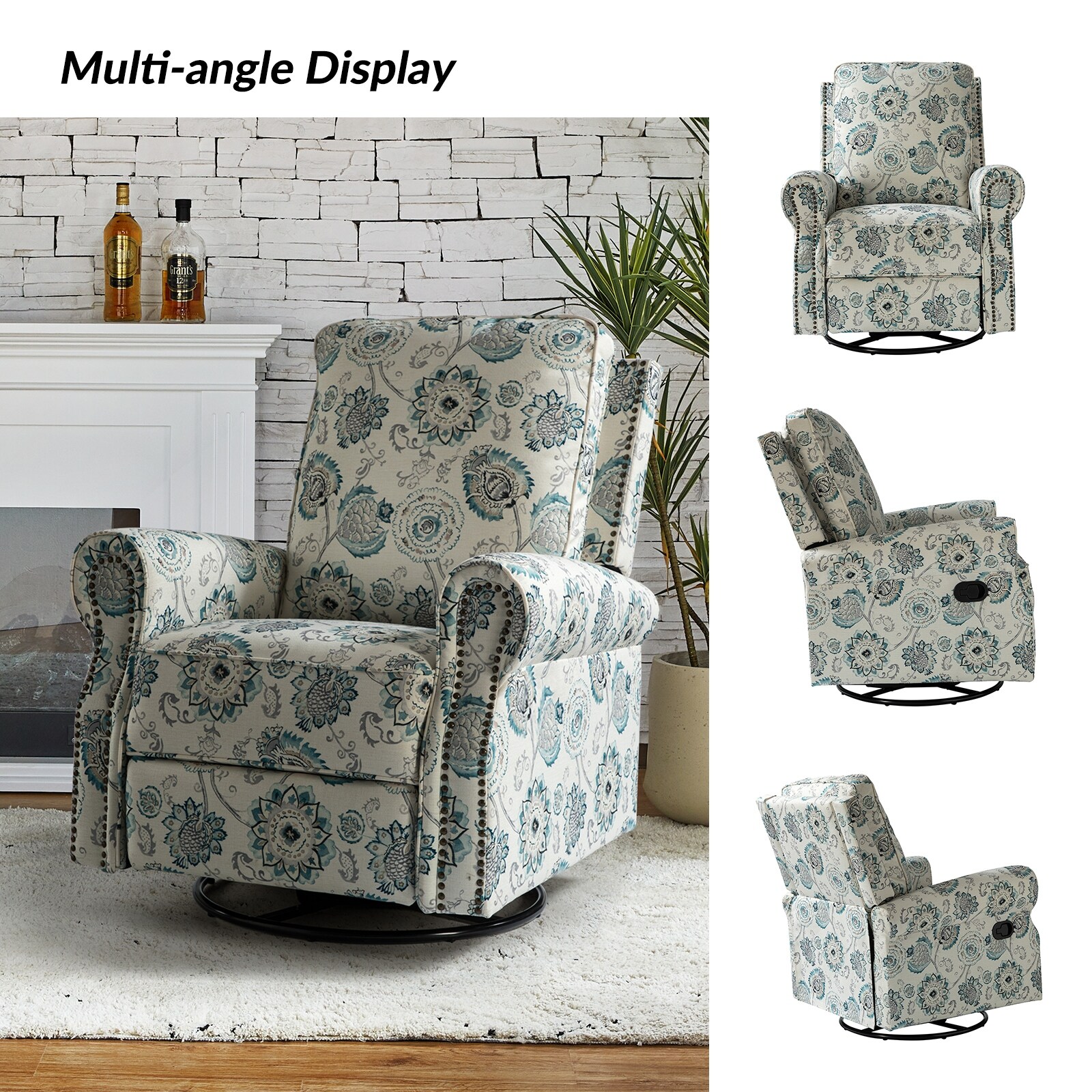 Floral rocker recliner top