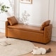 preview thumbnail 15 of 48, Storage Bench for Bedroom, 60" End of Bed Bench for King Size Bed Modern Upholstered Long Bench with Tufted Arm