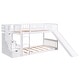 preview thumbnail 25 of 32, Stairway Twin Bunk Bed with Drawers, Slide & Ladder - Convertible Design