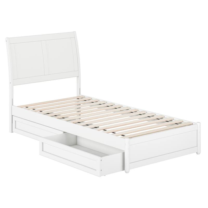 Andorra Platform Bed with Panel Footboard and Storage Drawers