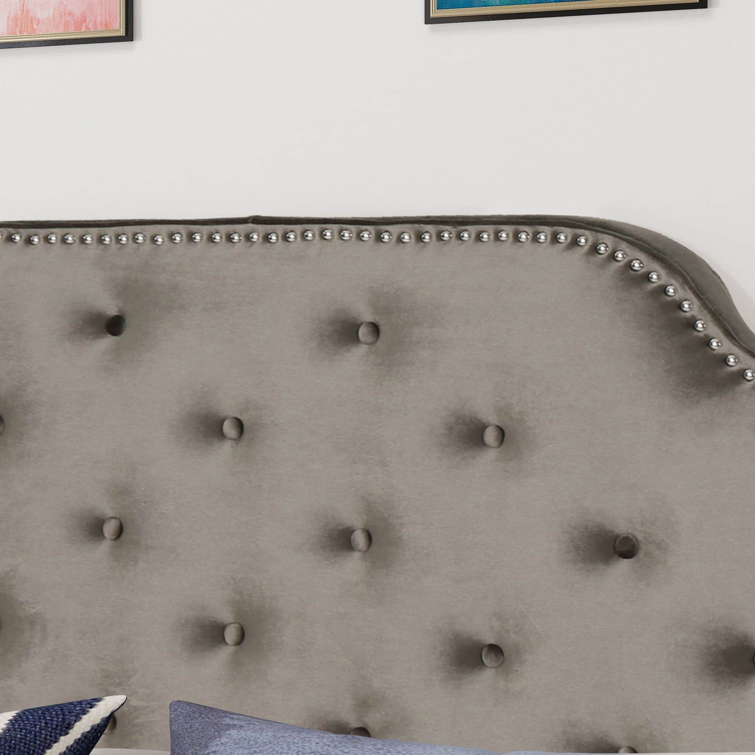 Silas Glam Velvet Full Queen Headboard by Christopher Knight Home  -image