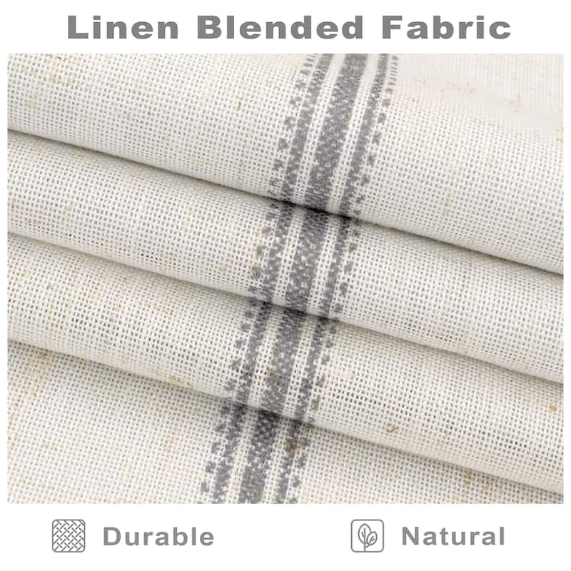 DriftAway Farmhouse Linen Blend Blackout Tie Up Curtain
