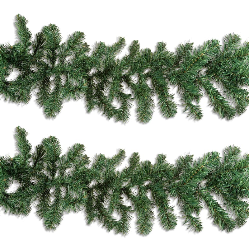 Set of 2 Christmas Holiday Balsam Pine Garland - Green