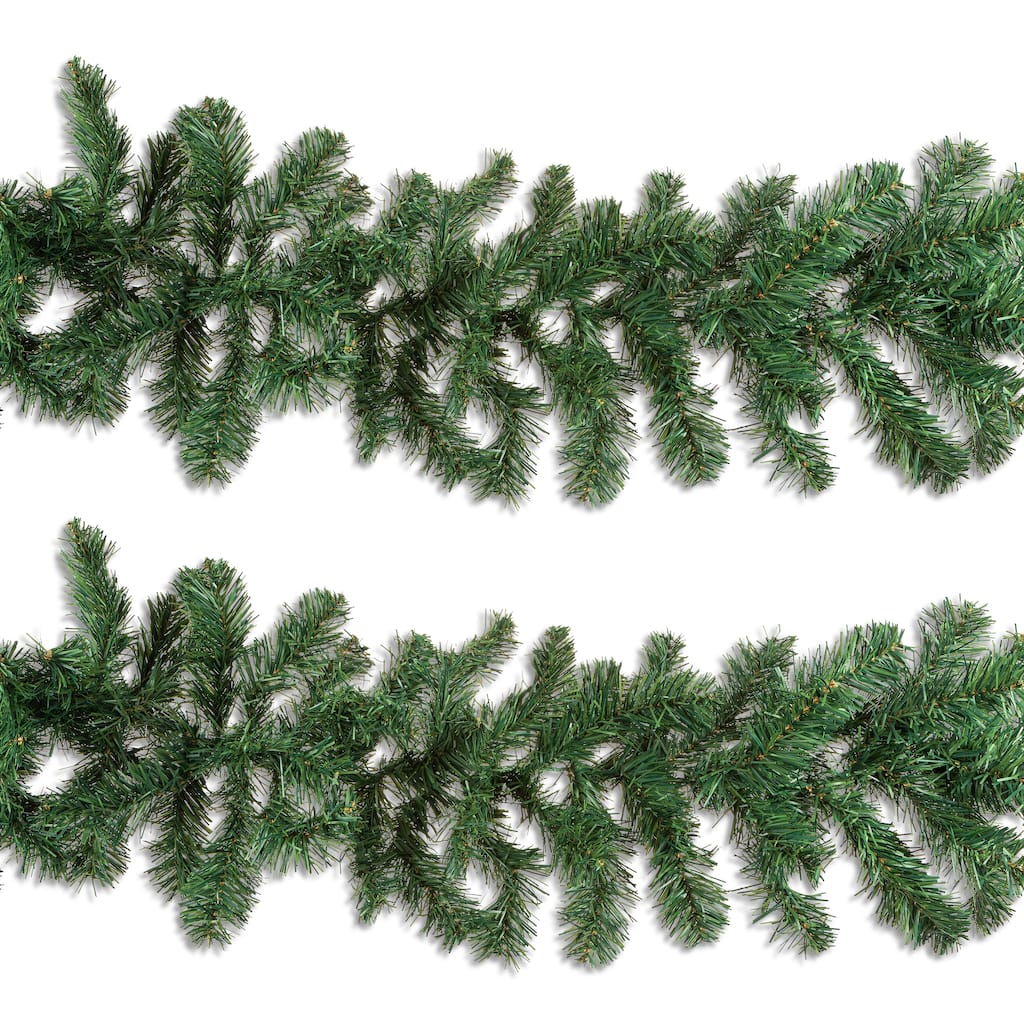 Set of 2 Christmas Holiday Balsam Pine Garland - Green