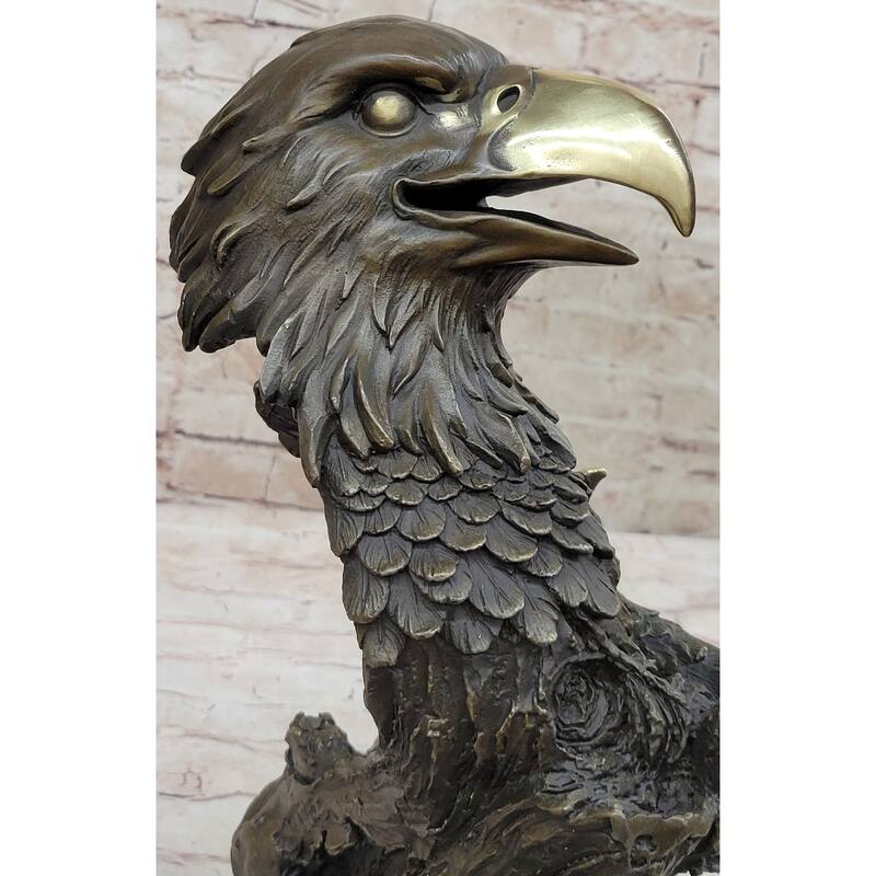 Hand Made Original Milo Eagle Falcon Head Genuine Bronze Sculpture Statue
