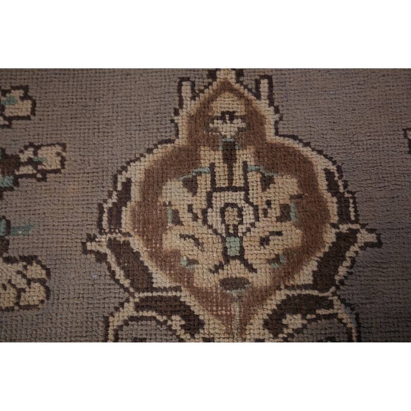 Hand Knotted Oriental 100% Wool Carpet Traditional Medallion Greys & Charcoal Tabriz Area Rug - 9' 8'' X 6' 5''