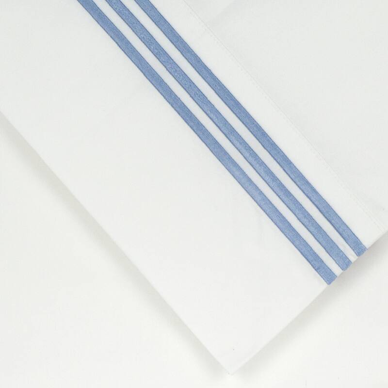 Pointehaven Long Staple Cotton Embroidered Percale Oversized Percale Cooling 4 pc Sheet Set