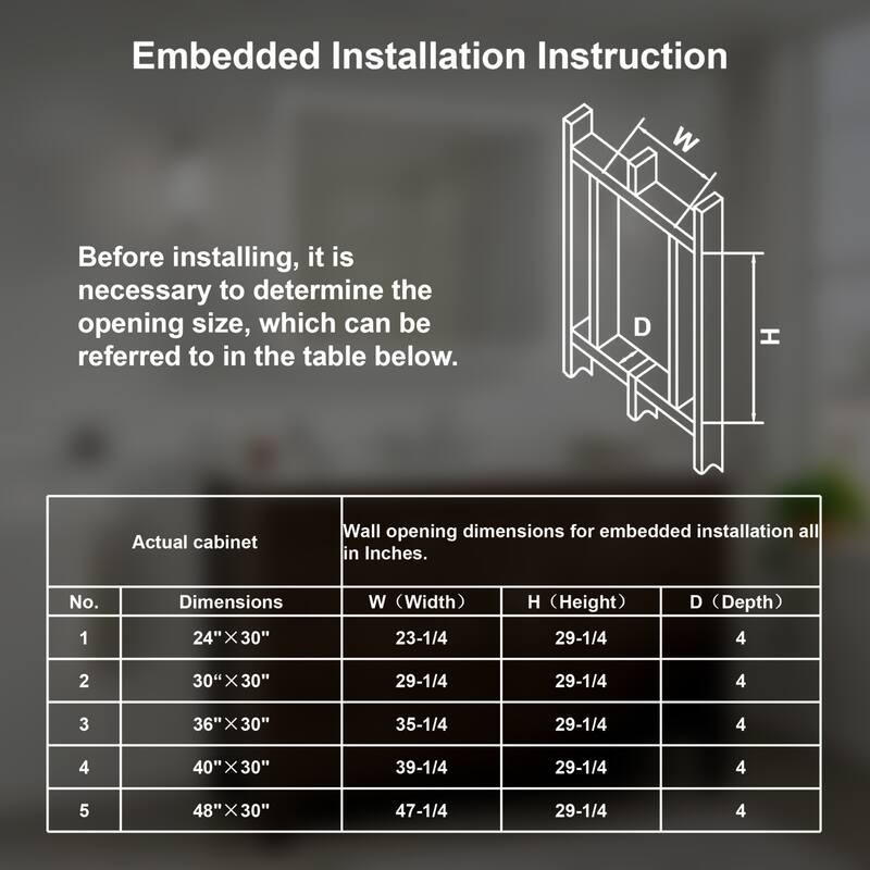Modland 24"-30"W x 30"H LED Bathroom Medicine Cabinet with Mirror Anti-Fog,Surface or Recessed Mount
