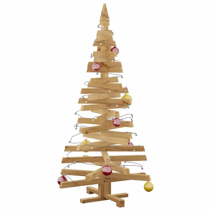 vidaXL Christmas Trees with Stand Natural/Brown Solid pine wood