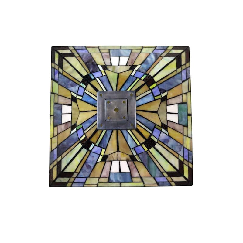 Tiffany-Style Mission Design Blackish Bronze Floor Lamp