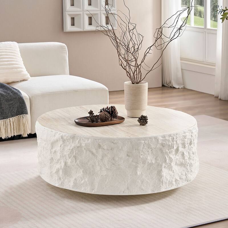 GDF Studio - Marwick Modern Round Fiberglass Coffee Table