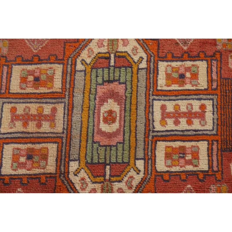 Vegetable Dye Abadeh Persian Vintage Area Rug Hand-Knotted Wool Carpet - 6'7"x 10'1"