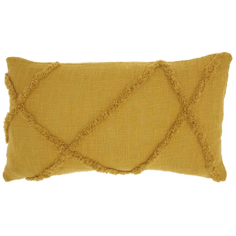 Dark Mustard Abstract Shaggy Detail Lumbar Pillow Bed Bath & Beyond