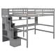 preview thumbnail 10 of 20, Full Size Solid Wood Loft Bed with Built-in Desk, Bookshelves and Storage Staircase
