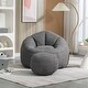 preview thumbnail 20 of 37, Microfiber Upholstered High Density Memory Foam Round Lazy Bean Bag Sofa Chair with Ottoman Grey
