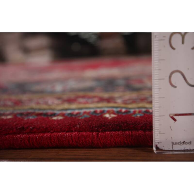 Geometric Red Kashan Turkish Rug Machine Made Carpet - 9'9" x 13'3"