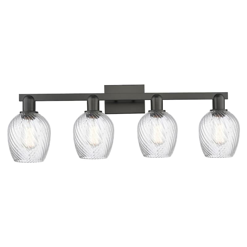 Innovations Lighting 716-4W-12-33 Salina Vanity Salina 4 Light 33" - Matte Black / Clear Spiral Fluted