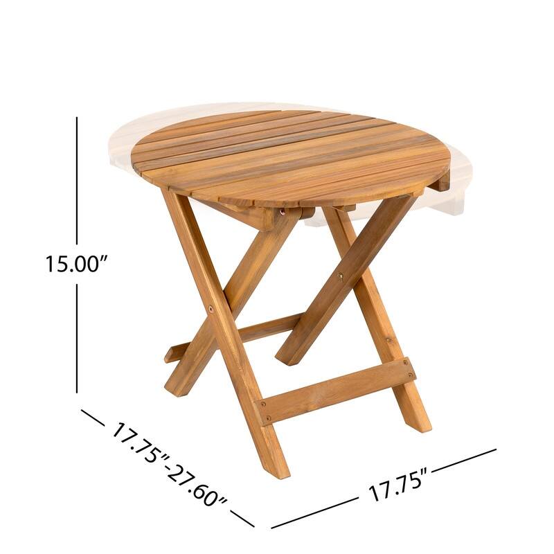 Foldable Outdoor Side Table - Adjustable Features‌ - 17.75in. W X17.75in.DX15.000in. H
