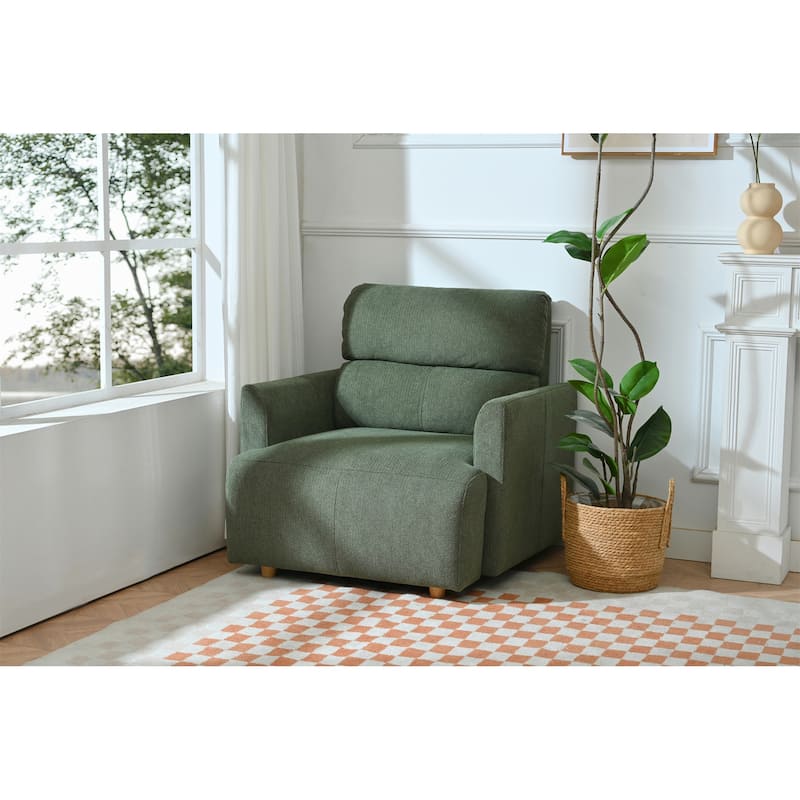 Oversized Chair w/Storage Ottoman, Wide Accent Armchair Chair, Modern Lounge Chair, Upholstered Mid-Century Reading Chair