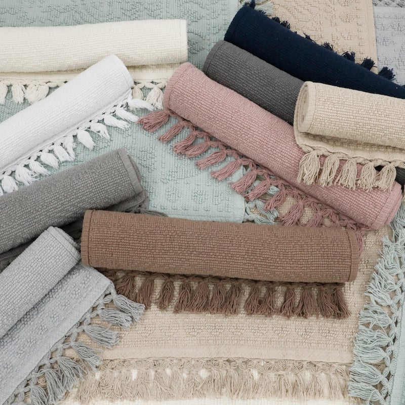 French Connection Nellore Fringe Cotton Bath Rug