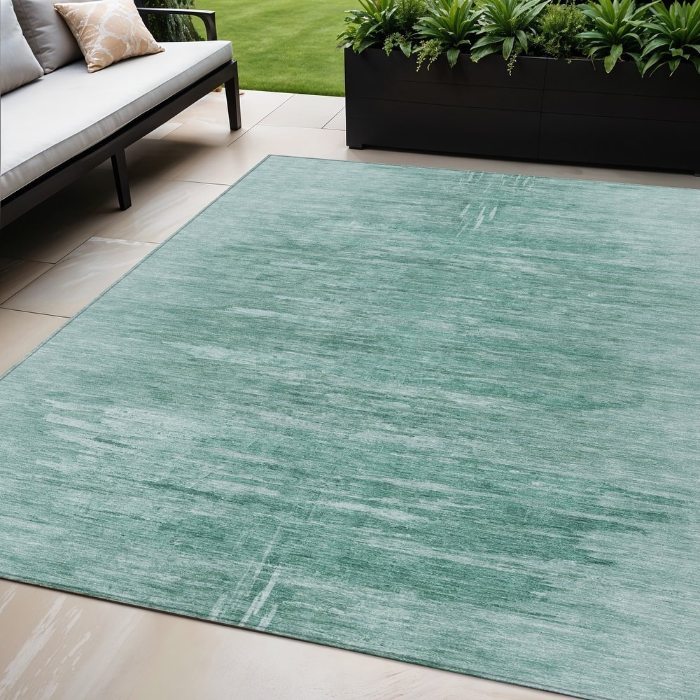 HomeRoots Abstract Transitional Rectangle Outdoor Rug